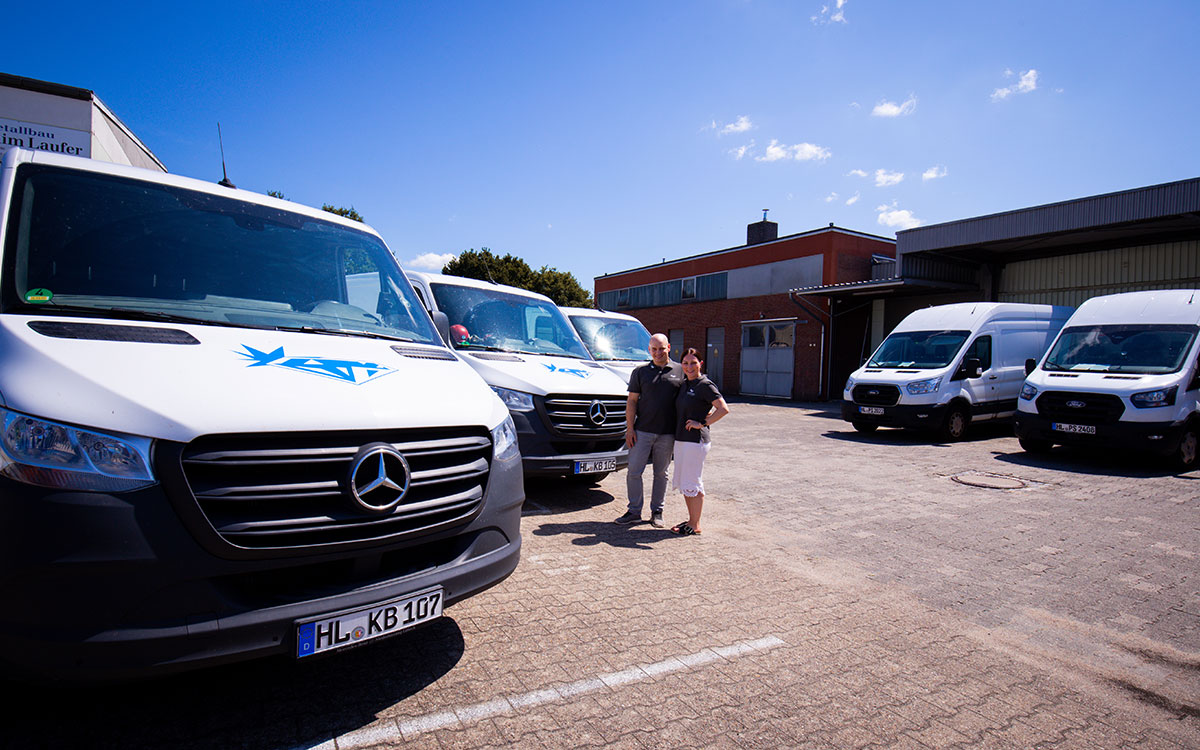 Geschäftsführer Alena Borgwardt und Tim Knodel von der Kern-Bohr-Technik GmbH Lübeck.